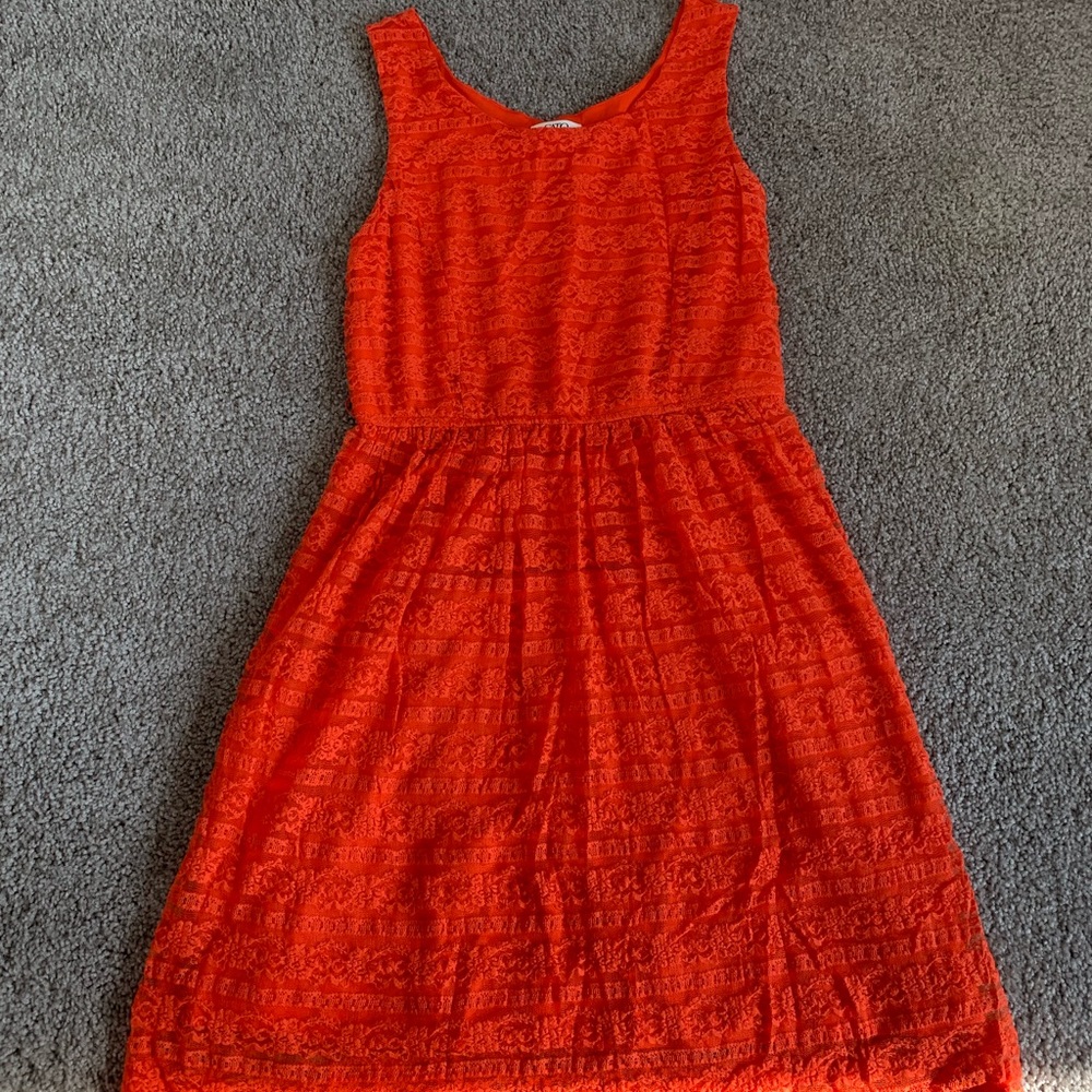 Cato orange lace dress